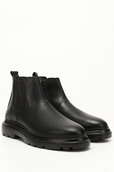 GÖNDERİ(R) Pánské černé boty Chelsea z pravé kůže na zip