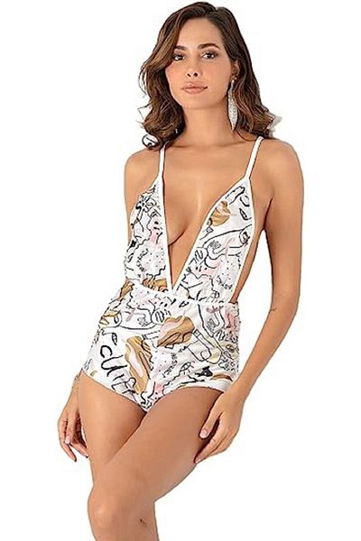 SiaLess Lingerie Costum de pijama alb sexy de damă