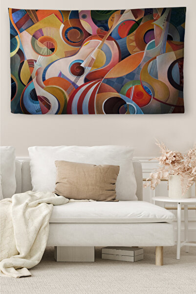 Oxyteez مفرش حائط قماشي عالي الجودة بطابع موسيقي - 4037