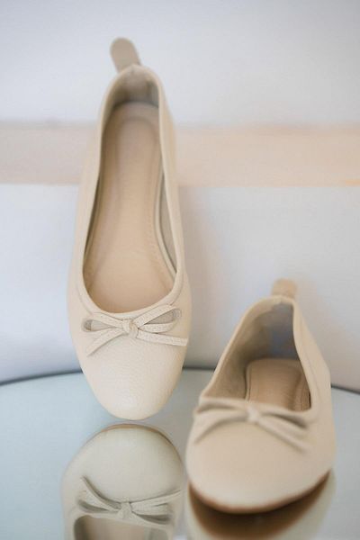 Parponi Selinda Women's Genuine Leather Ballerinas Ecru