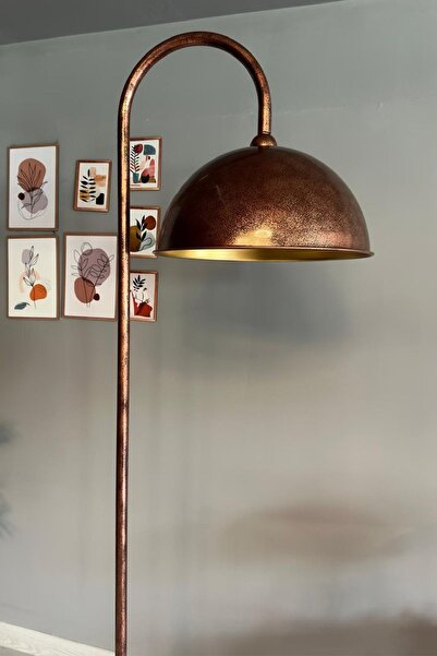 Bamyum Patina Lambader Modern Dekoratif Metal Oturma Odası Çalışma Odası Zemin Lambası