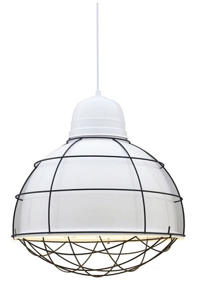 Bamyum White Cage Chandelier Single Modern Decorative Pendant Lamp Resator Living Room Hotel Bar Hallway