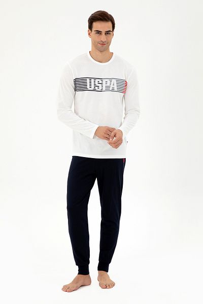 U.S. Polo Assn. Men's Ecru Pajama Set 50301720 -Vr019