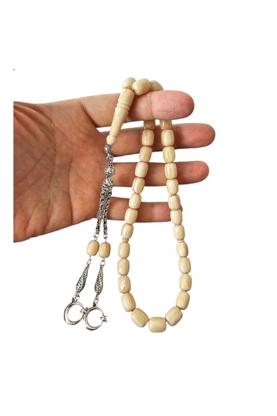 LEBLEBİ TESBİH White Dough Crimping Amber Prayer Beads Lt1244