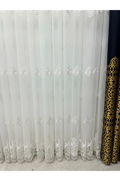 NİVEMESHOME Nivemeshome Bohemian 1/3 Tight Pleated Tulle Curtain Apm