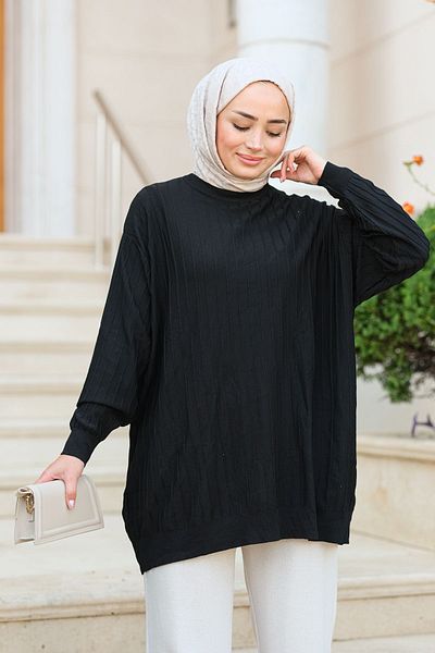 LOCCO Black Crew Neck Tunic