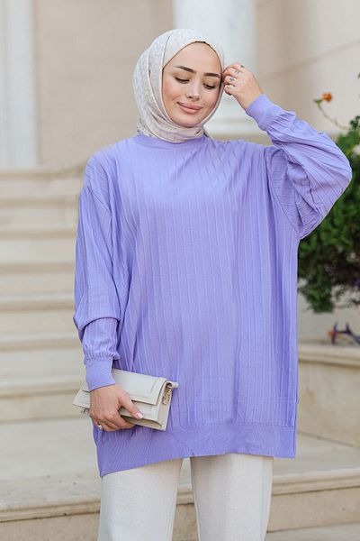 LOCCO Purple Crew Neck Tunic