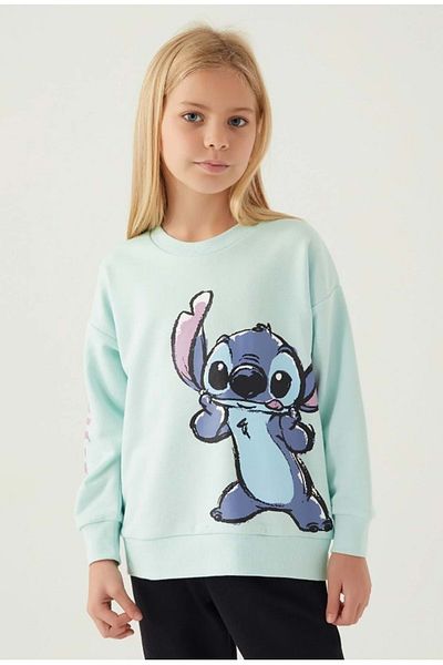 Kids Club Shoes Stitch D4898 - Girl's Green Sweatshirt