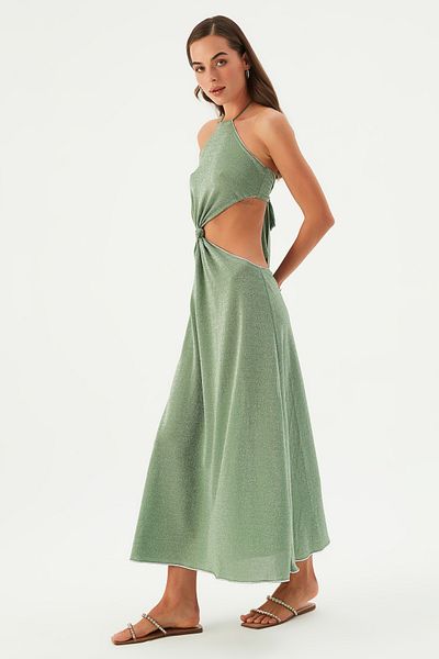 Sandshaped AIDAN KNOTTED MAXI DRESS GRASSHOPPER