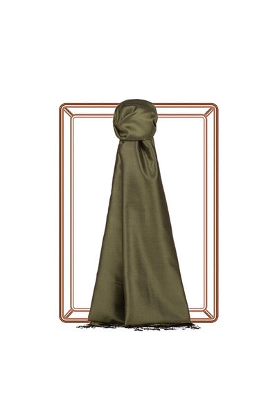 ipekevi Single Sided Silk Shawl - Khaki Green