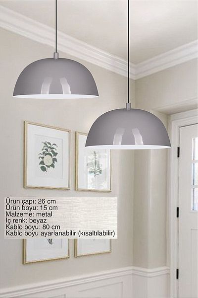 Bamyum Lipeo Gray Chandelier Single Pendant Lamp Living Room Kitchen Hotel Cafe Lamp Lighting Hairdresser Shop Store