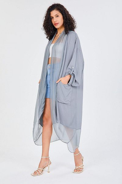 Bohem Stil Itayan Silk Detailed Oversize Kaftan