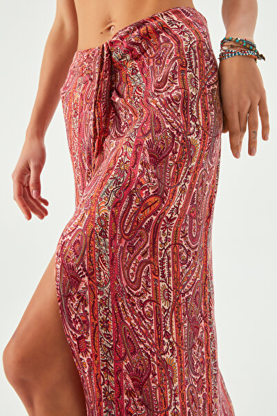 Sandshaped MAYA VEGAN SILK KNOTTED SKIRT RED