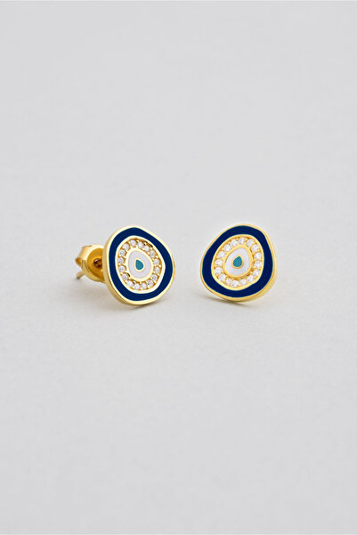 So CHIC... Horus'un Gözü 18 Ayar Sarı Altın Kaplama Gümüş Nazar Küpe