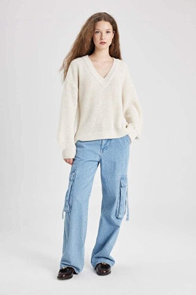 DeFacto Kadın Kazak Z7135az/er110 Ecru