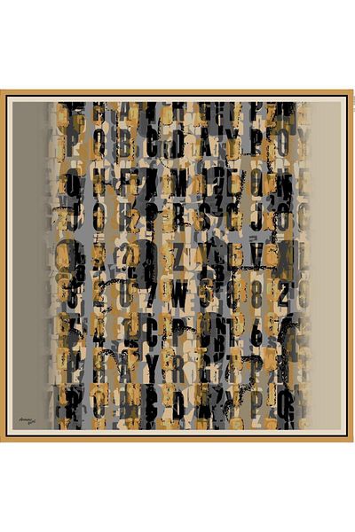 Armine Eșarfă sport din twill gri cupru - 8020-13