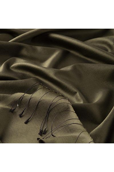 ipekevi Single Sided Silk Shawl - Khaki Green