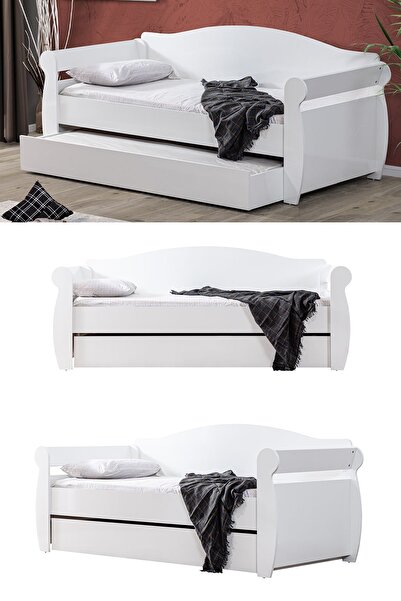 Setay Yavrulu Karyola, Taht Yavrulu Yatak - Beyaz