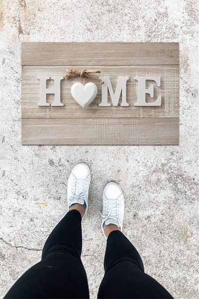 GLOBELUX White Heart Patterned Digital Printed Hooded Front Mat - K-1057