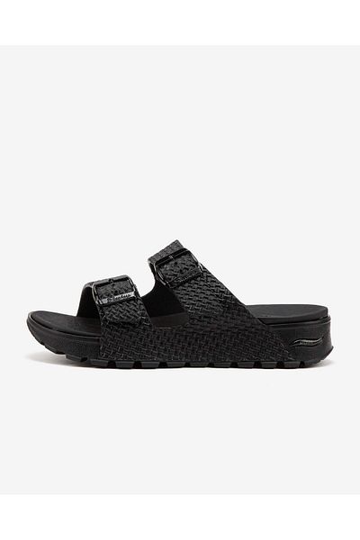SKECHERS Γυναικείες μαύρες παντόφλες Arch Fit Footsteps 111378 Bbk