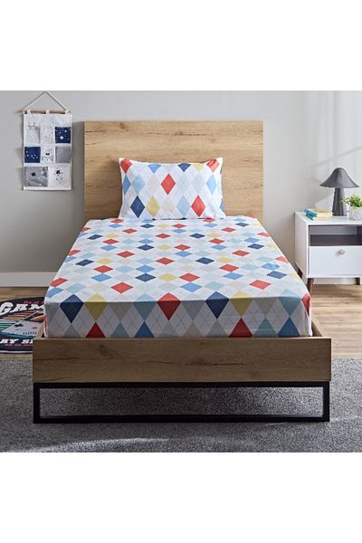 Home Box Nora 2-Piece Single Plaid Flat Sheet Set - 160x240 cm