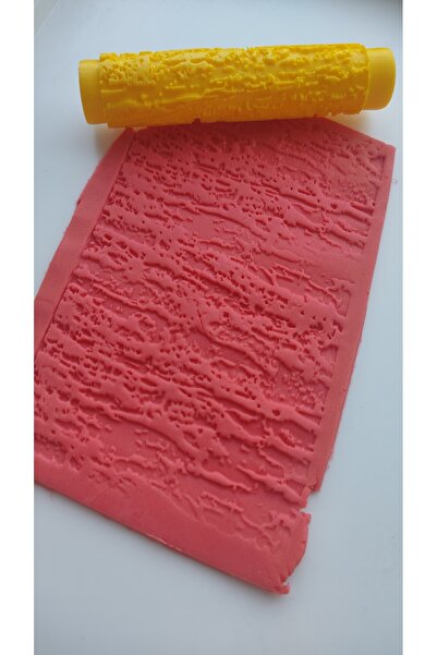 Roll3d Polimer Kil Desen Verici Merdane, Ağaç Kabuğu, Seramik Desen Oklavası,...