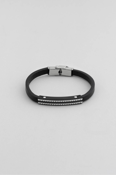 So CHIC GENT Minimal Stil Erkek Çelik Vegan Deri Bileklik