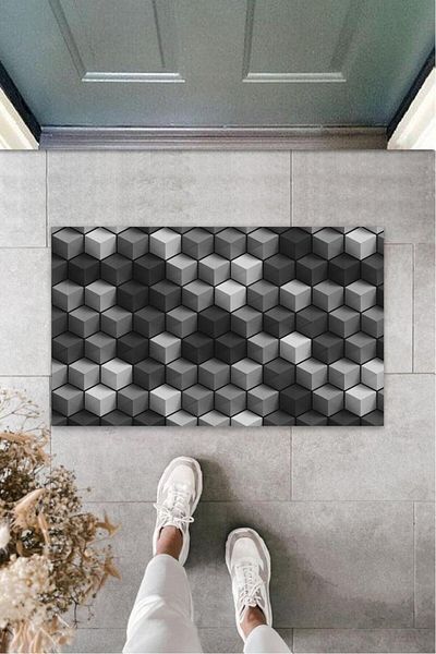 Lasirius Digital Printing Anthracite Cube Door Mat