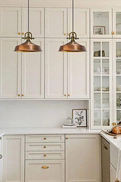 Bamyum Asaletli Bakır Tekli Avize Yeni Eskitme Başlık Retro Sarkıt Lamba Restoran Salon Aydınlatma