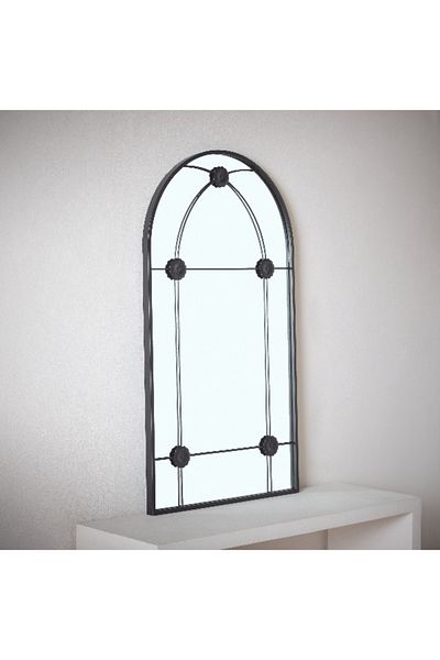 Home Box Fresco Metal Frame Windowpane Wall Mirror - 50x90 cm