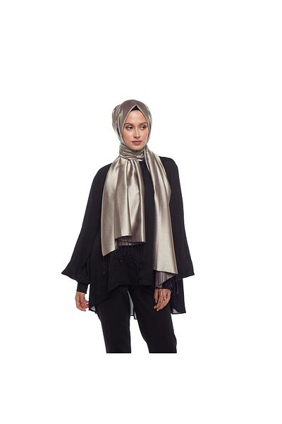 ipekevi İpekevi Double Sided Silk Shawl - Almond