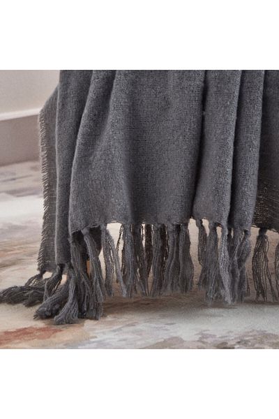 Home Box Albania Woven Throw with Fringe - 130x170+10 cm