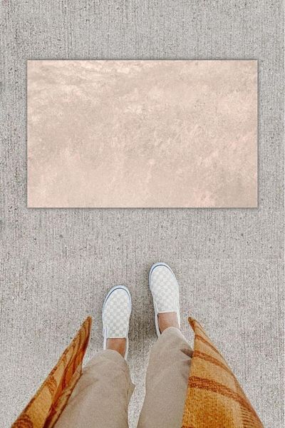 GLOBELUX Digital Print Decorative Plain Beige Door Mat K-1266