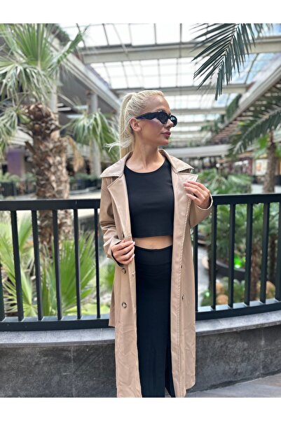 FURST Bej rengi deri trençkot