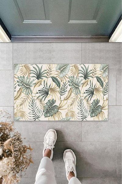 Lasirius Digital Leaf Light Coffee Door Mat Outdoor Doormat