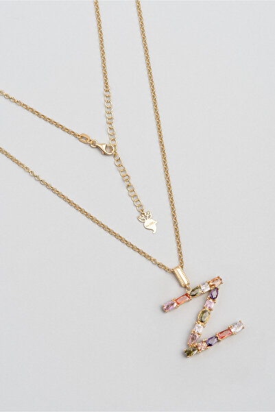 So CHIC... Z Harfi Günışığı Renkli 18 Ayar Sarı Altın Kaplama Gümüş Kolye