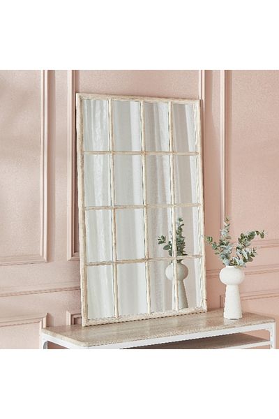 Home Box Reda Wooden Large Size Frame Window Mirror - 80x120 cm