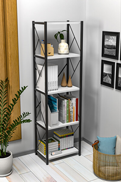 mormanya Felixx Metal Tekli Kitaplık 5 Raflı Çok Amaçlı Dosya Kitap Rafı Ofis Salon Rafı