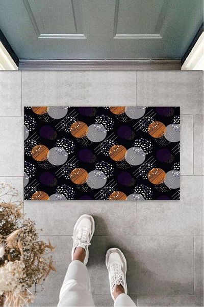 GLOBELUX Purple Flats Patterned Door Mat - K-3238