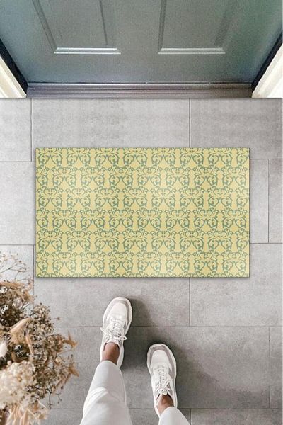 Anılfashion Beige Digital Printed Decorative Mat - K-2083