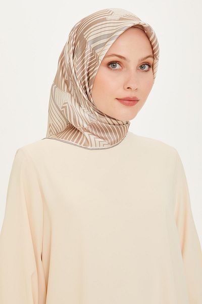 Armine Silk Scarf 2025 Winter - 9218-83 Stone Cream Sura
