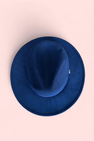 BAHELS Navy Blue Εισαγόμενο καπέλο Panama - Hard Cowboy, Ρυθμιζόμενο Trilby
