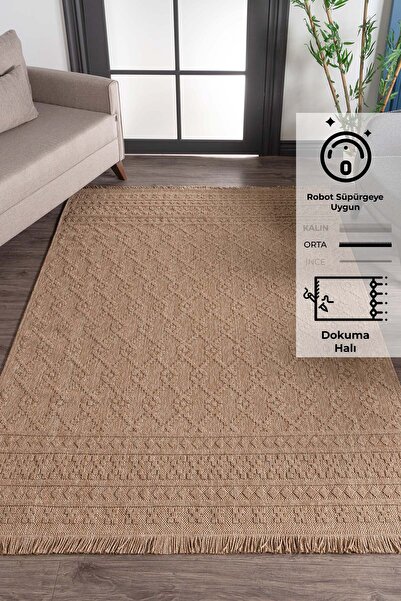 Konfor Halı Konfor Vlora 4763 Jüt Hasır Bukle Örme Kilim