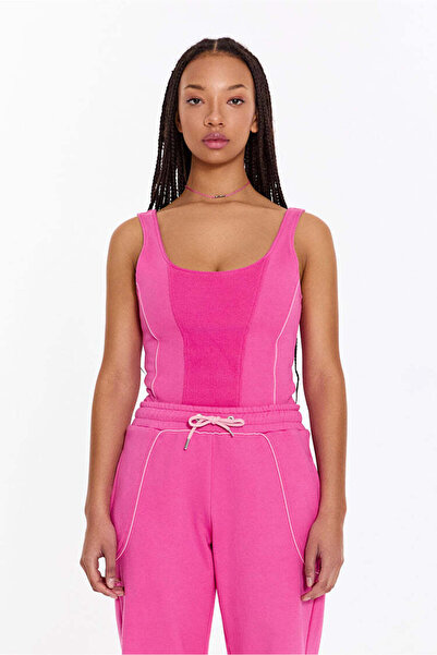 ŞEBNEM GÜNAY Pink Cotton Corset Top