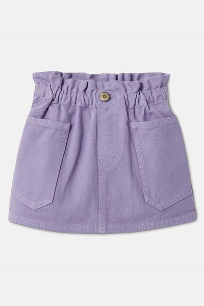 Tchibo Kid Girls Pull,On Denim Skirt, Lilac