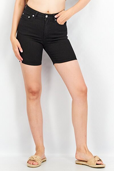 ASOS Women Skinning High Rise Denim Shorts, Black
