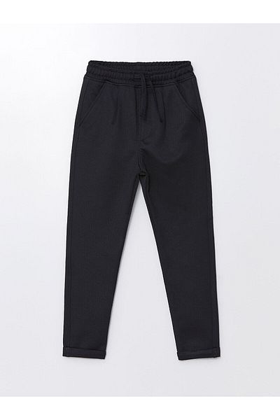 LC Waikiki Pantaloni pentru băieți LCW Kids bleumarin cu talie elastică texturată