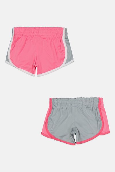 Reebok Toddlers Girl 2 Pack Pull On Sportswear Shorts, Pink