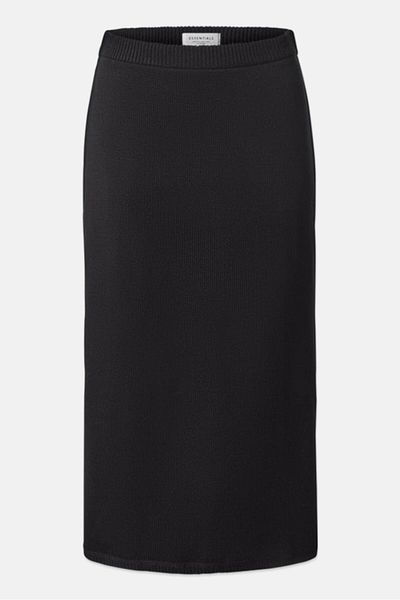 Tchibo Women Knitted Midi Skirt, Black