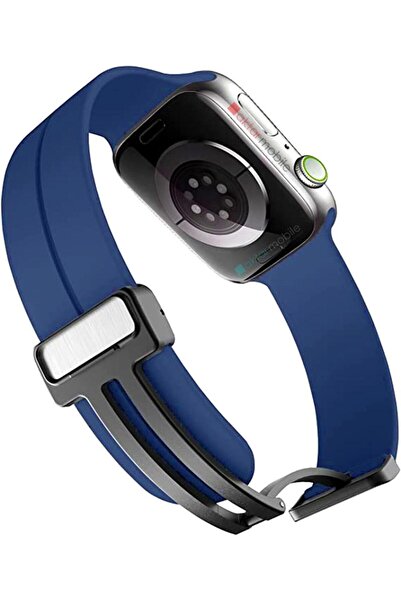 AktarMobile Apple Watch 10 46 mm uyumlu Silikon Kordon Magnetik D Tokalı Spor...